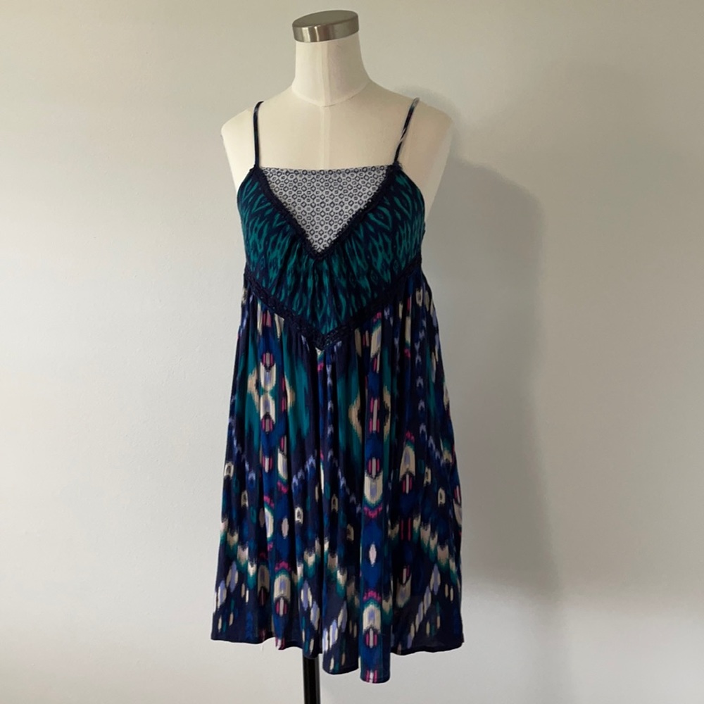 Xhilaration printed cross back mini dress size sm